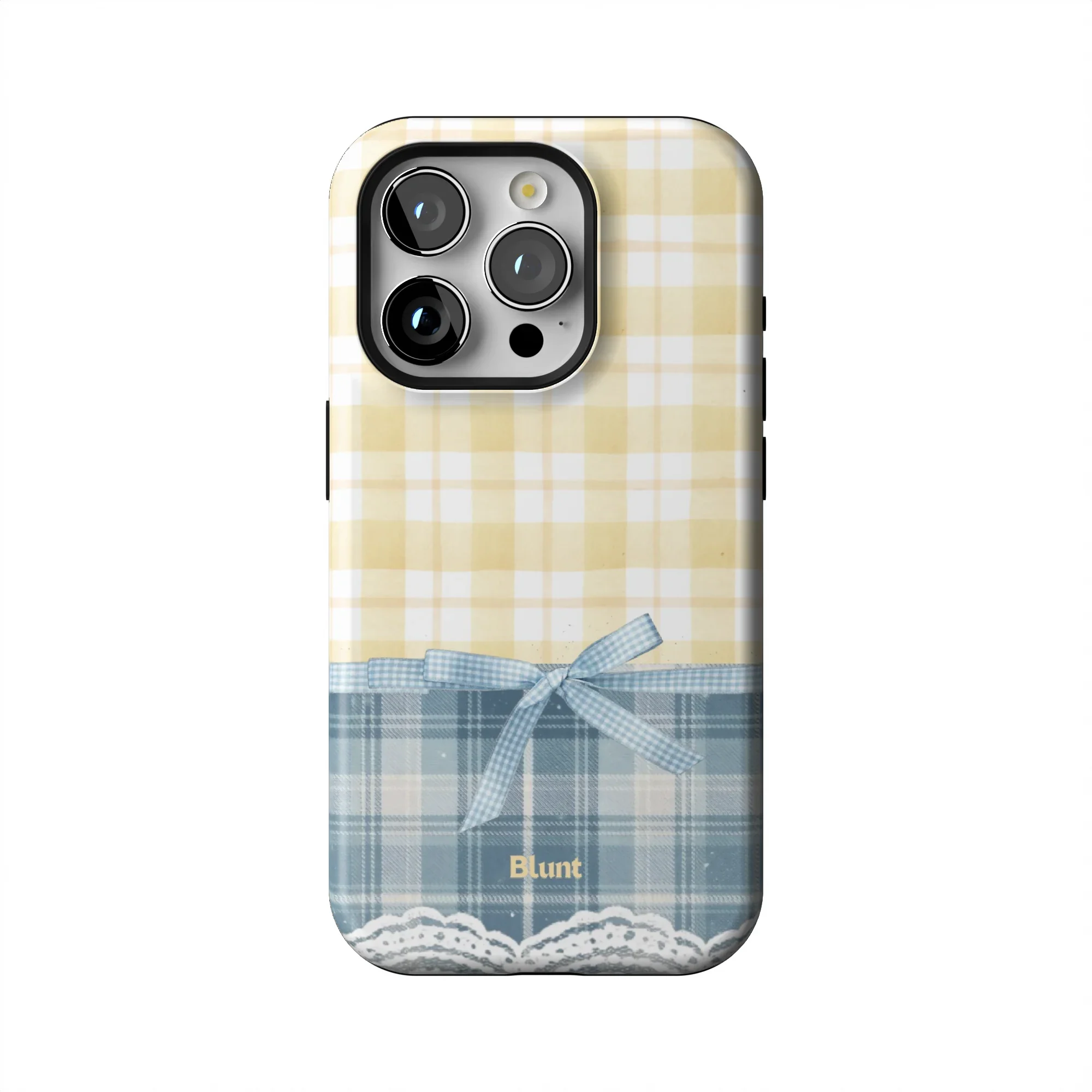 Blue Lemonplaid iPhone Case - Image 11