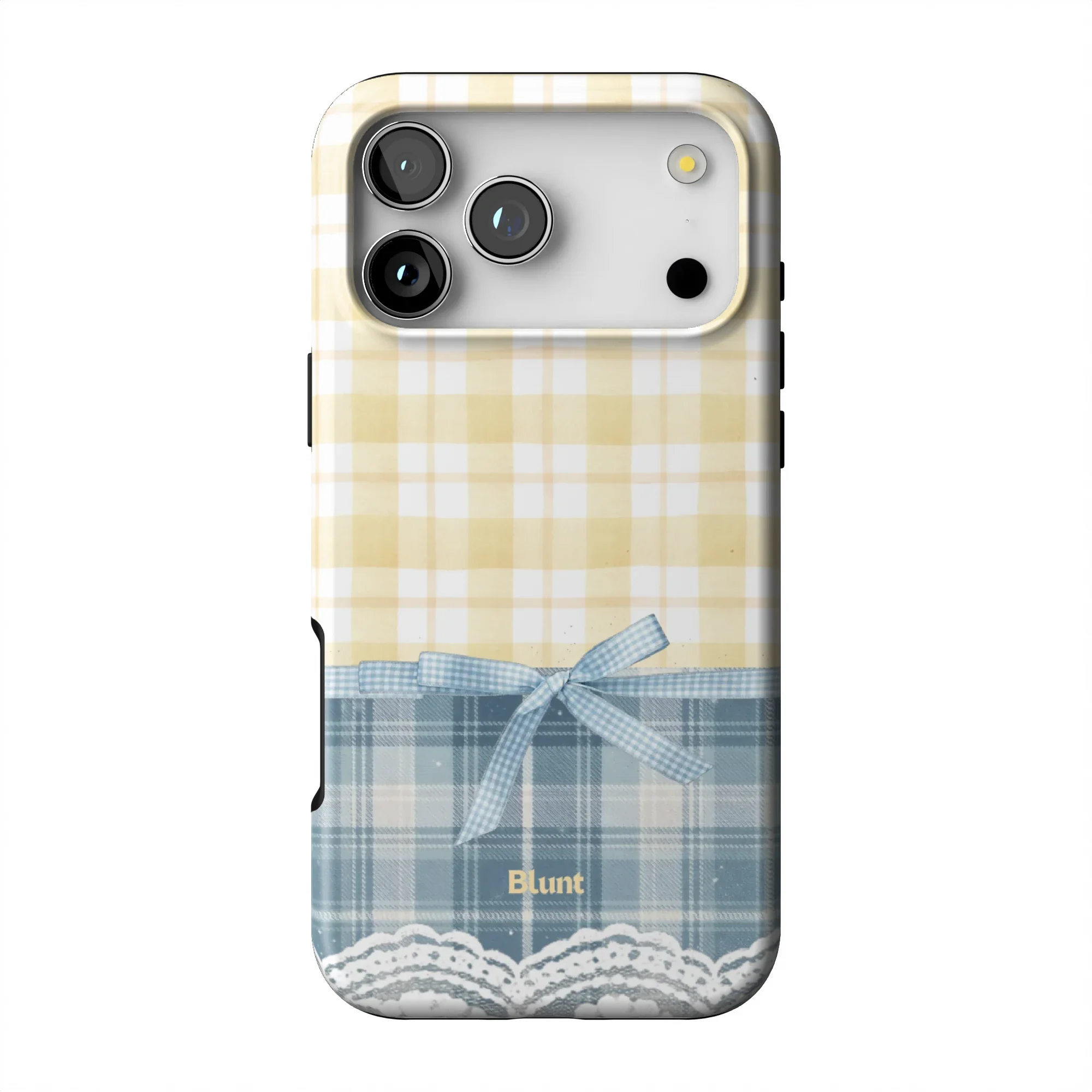 Blue Lemonplaid iPhone Case - Image 3