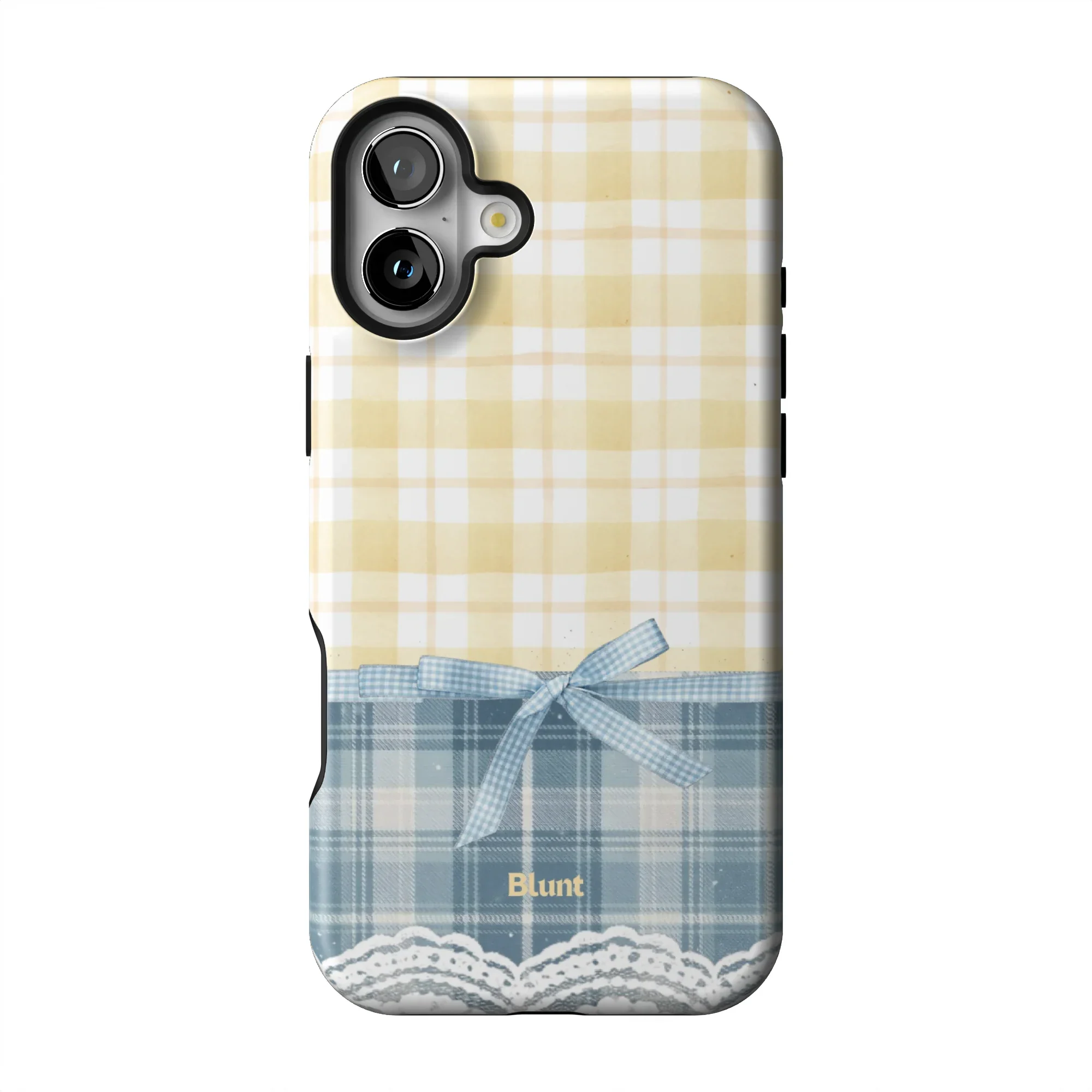 Blue Lemonplaid iPhone Case - Image 8