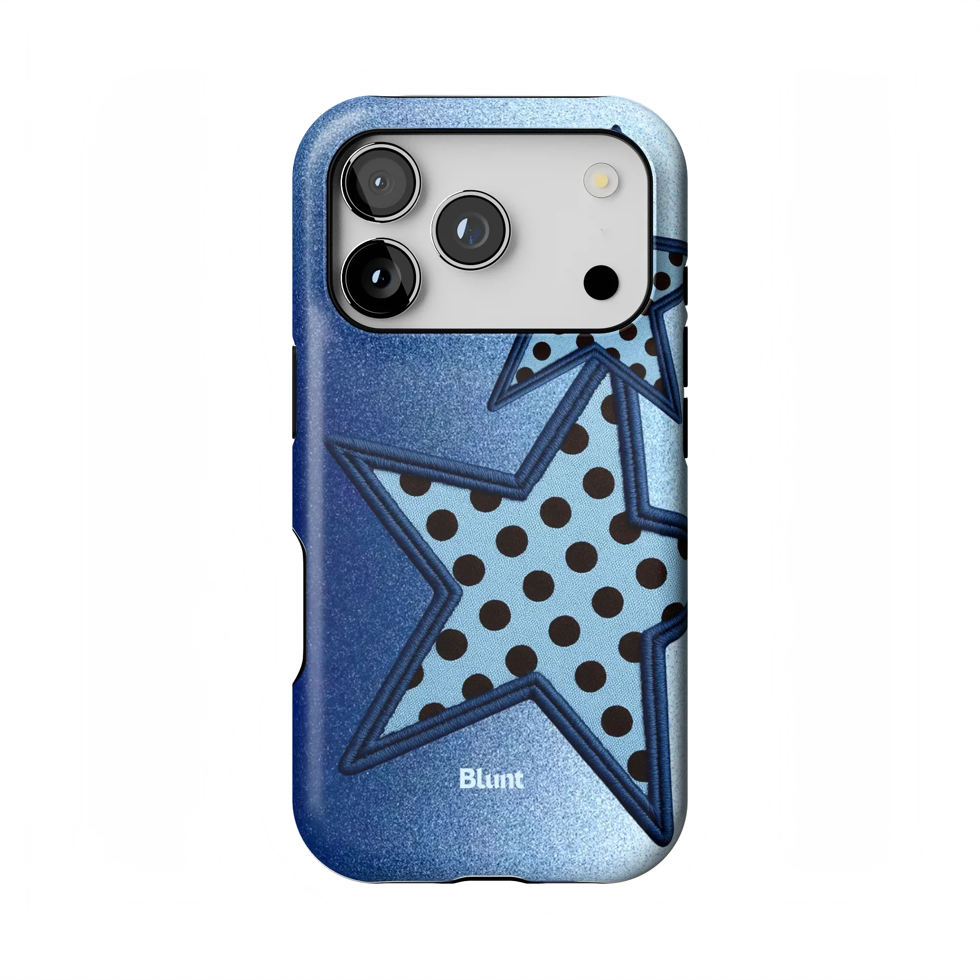 Blue Polka Star iPhone Case - Image 2