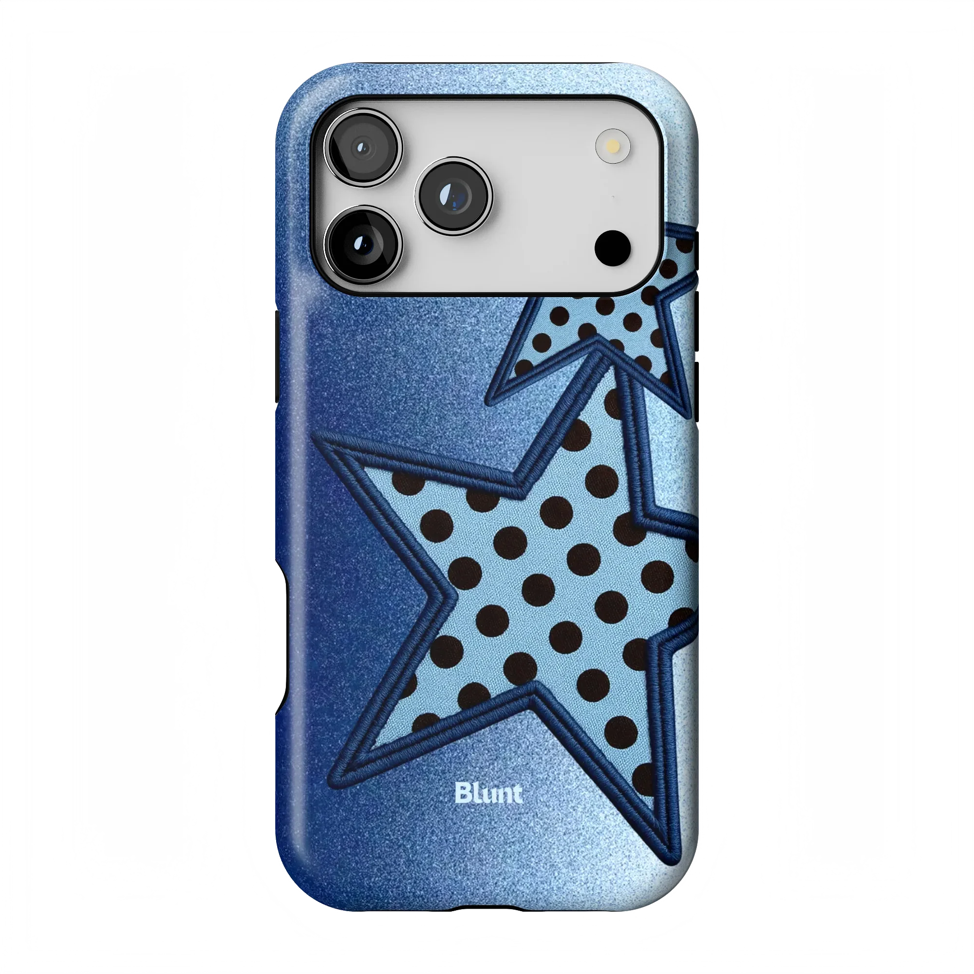 Blue Polka Star iPhone Case - Image 3