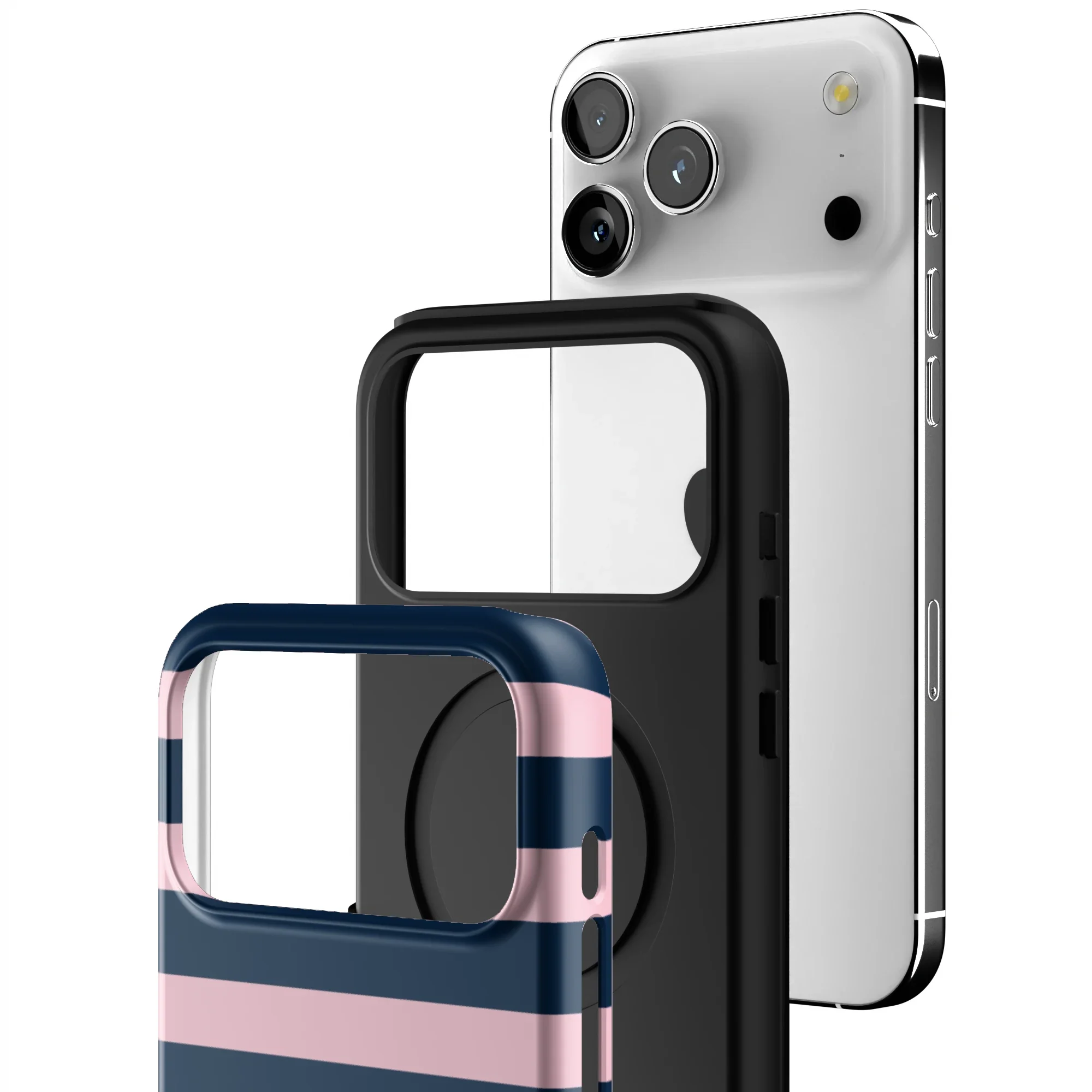Blueberry Blush Stripe iPhone Case - Image 15
