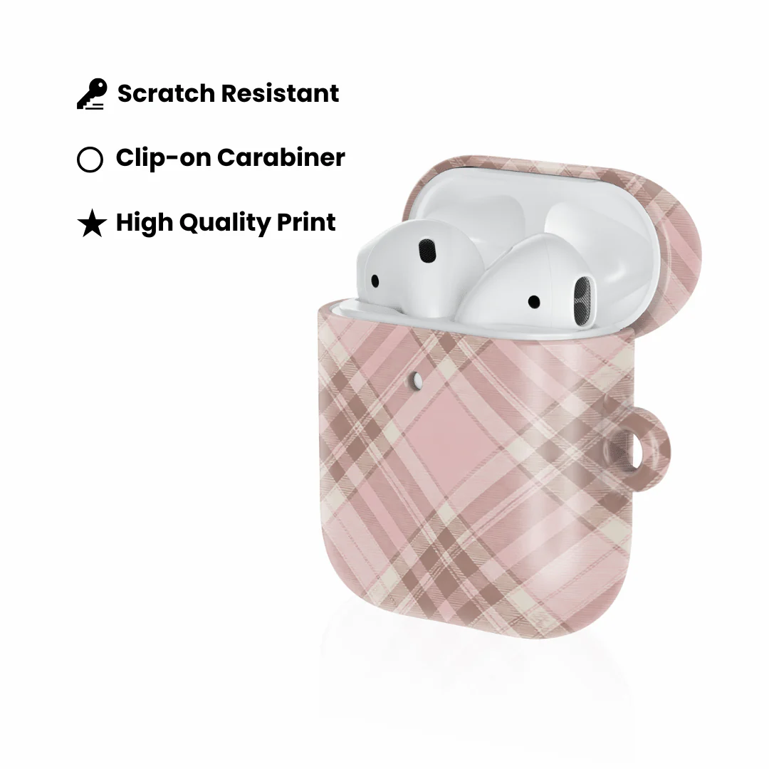 Blush Plaid AirPod Case - Image 3