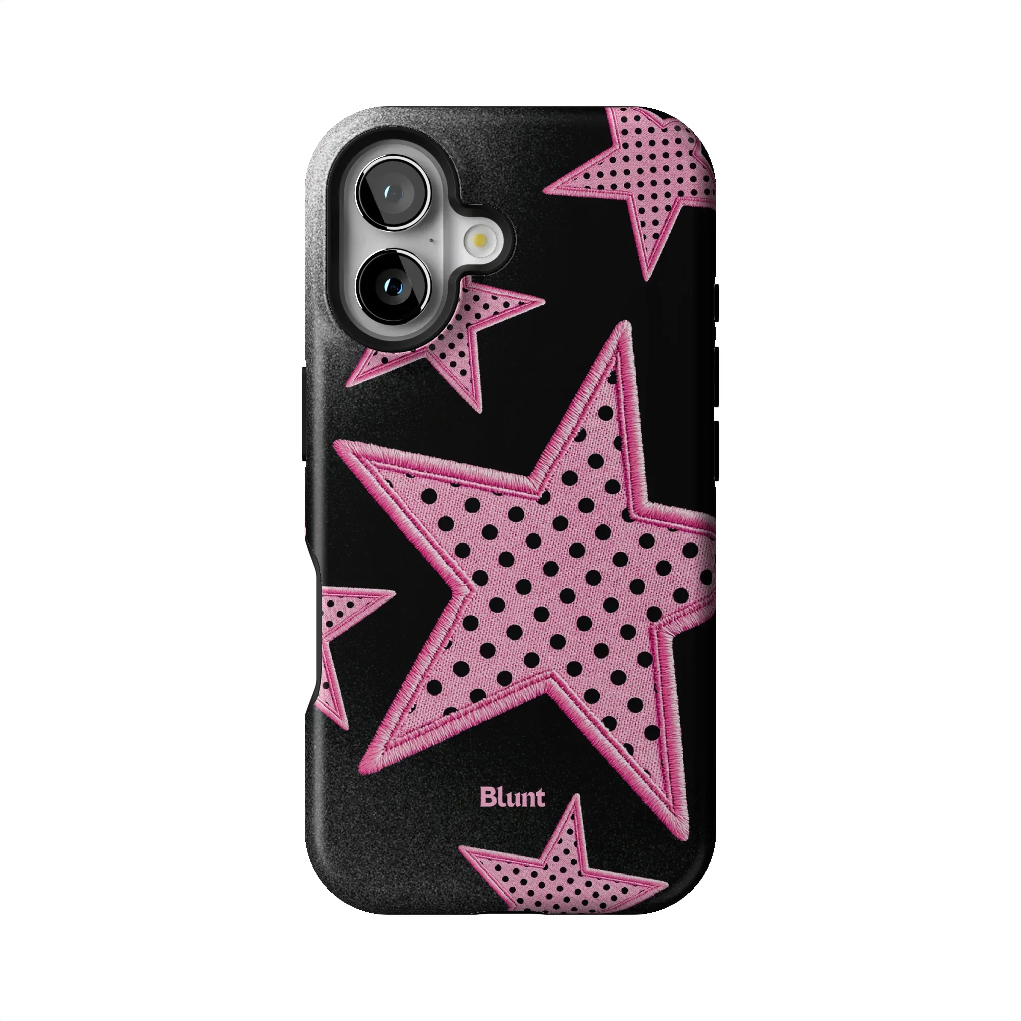 Midnight Pink Polka Star iPhone Case - Image 35