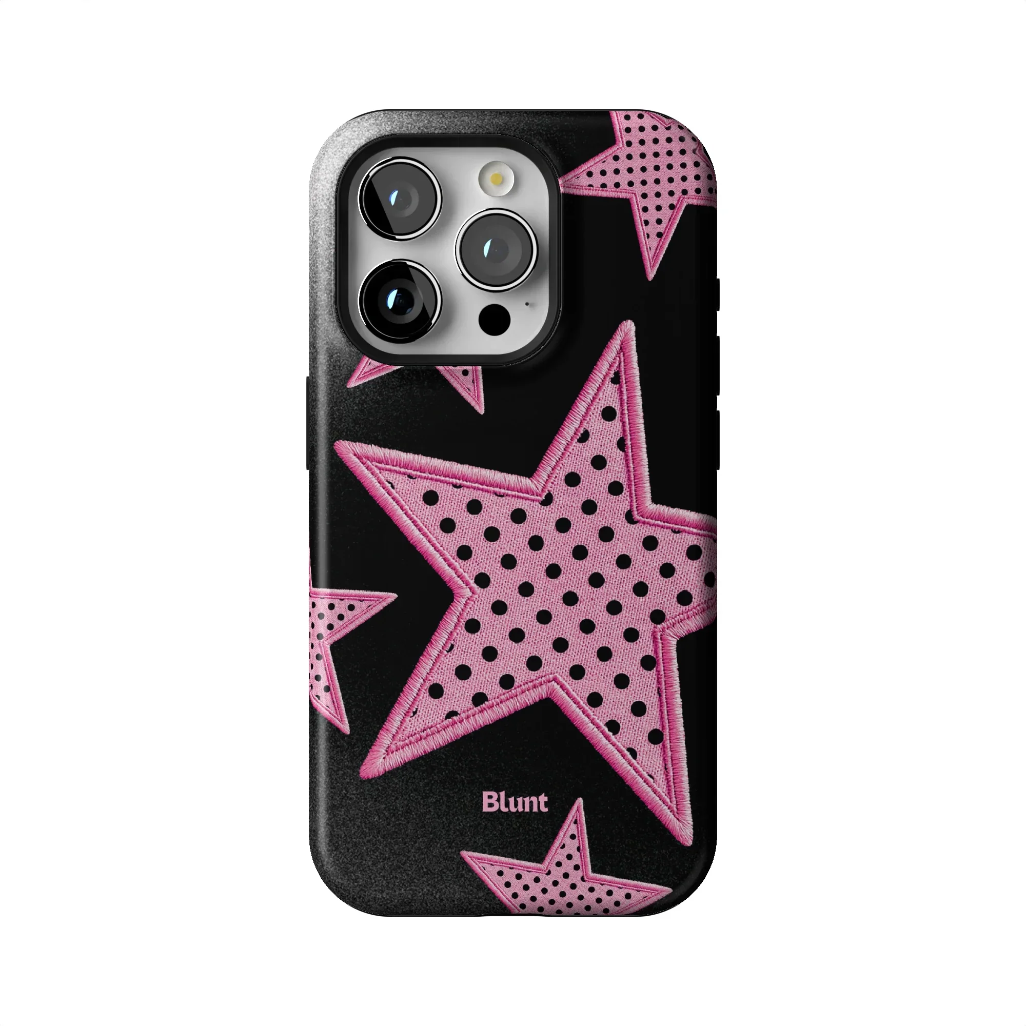 Midnight Pink Polka Star iPhone Case - Image 41