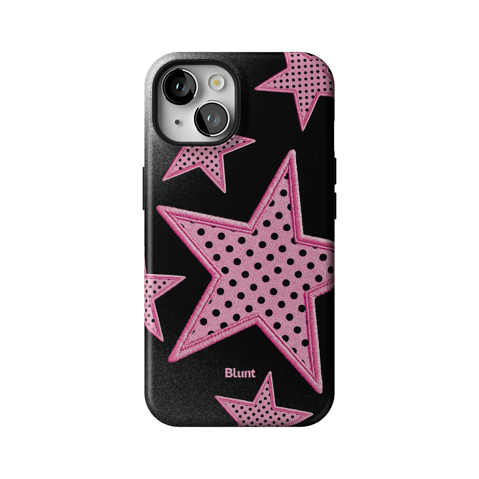 Midnight Pink Polka Star iPhone Case - Image 44