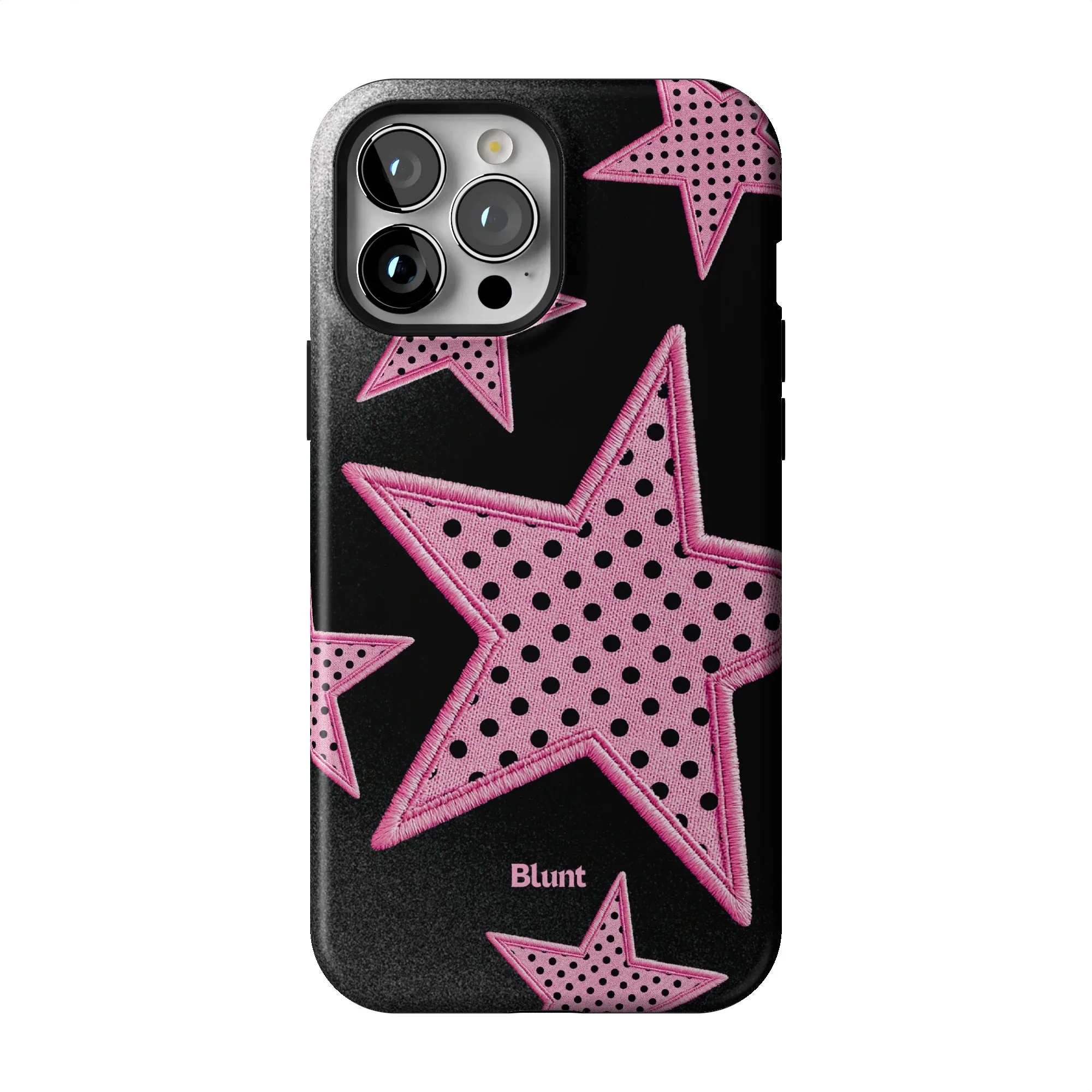 Midnight Pink Polka Star iPhone Case - Image 50