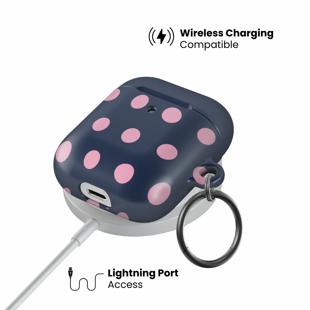 Navy Polka AirPod Case - Image 4