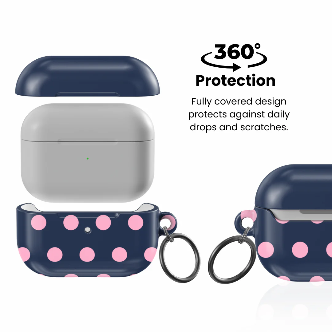 Navy Polka AirPod Case - Image 6