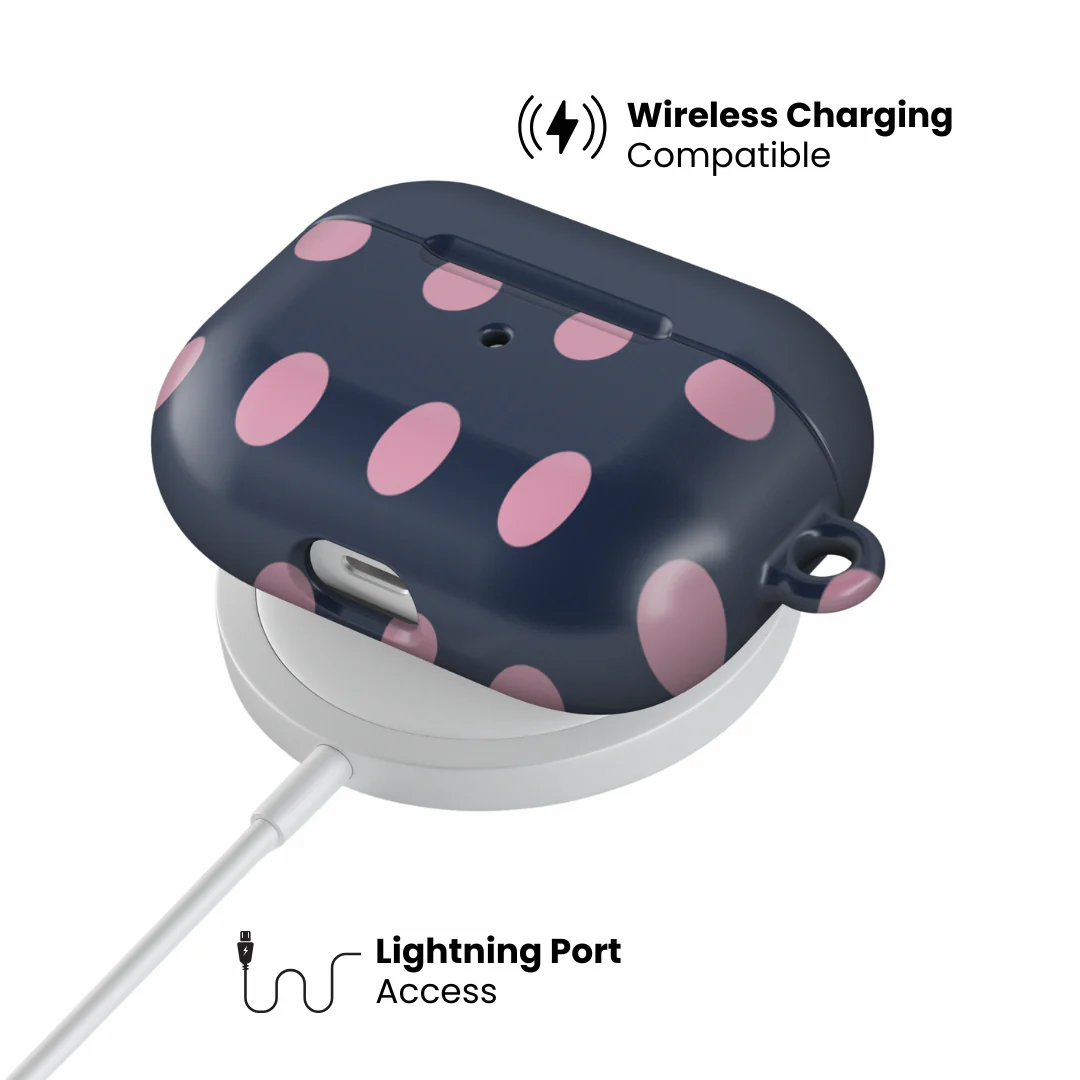 Navy Polka AirPod Case - Image 8