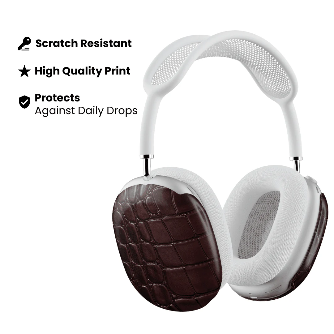 Oxblood Croc AirPod Max Case - Image 3