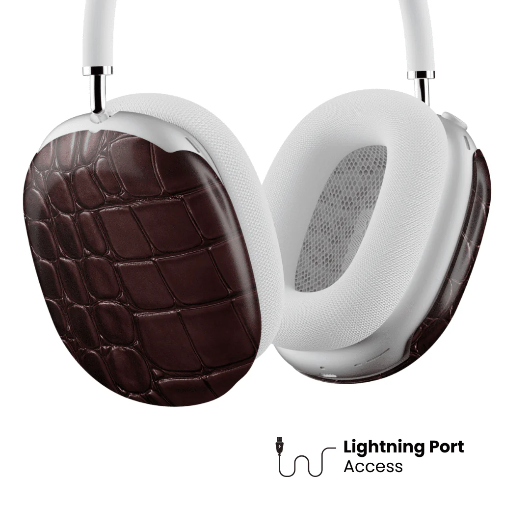 Oxblood Croc AirPod Max Case - Image 4