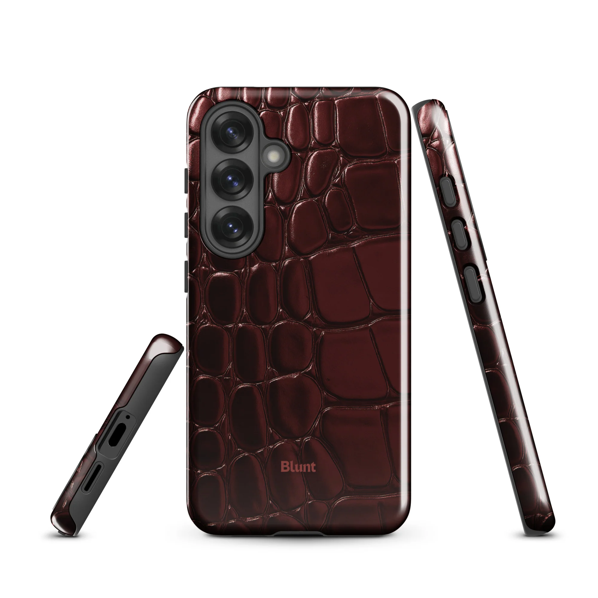 Oxblood Croc Samsung Case - Image 16