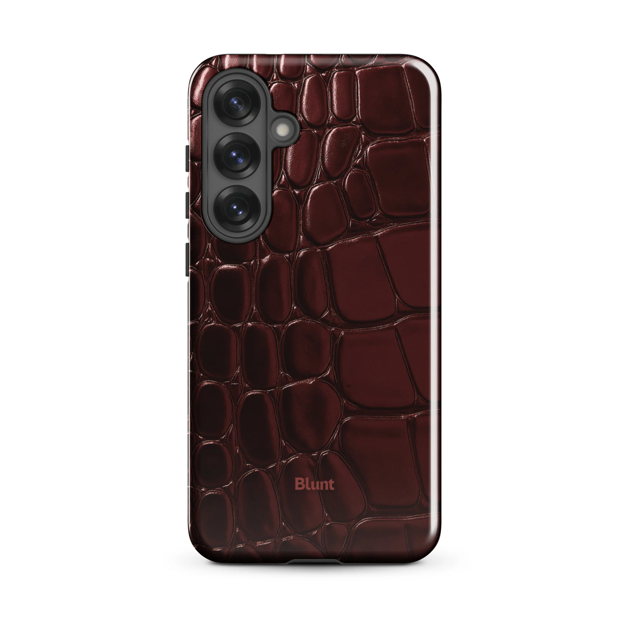 Oxblood Croc Samsung Case - Image 2