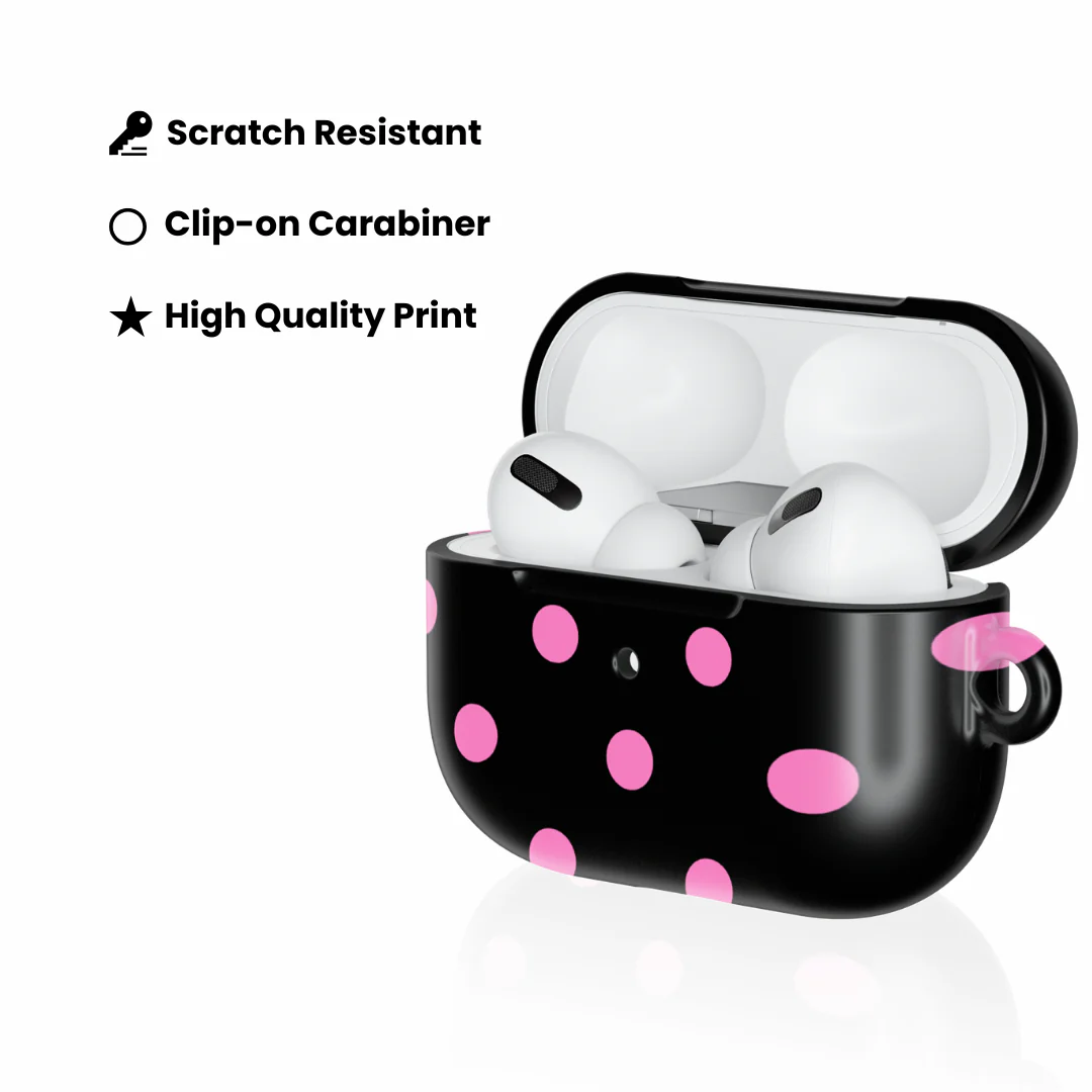 Pink and Black Polka AirPod Case - Image 7