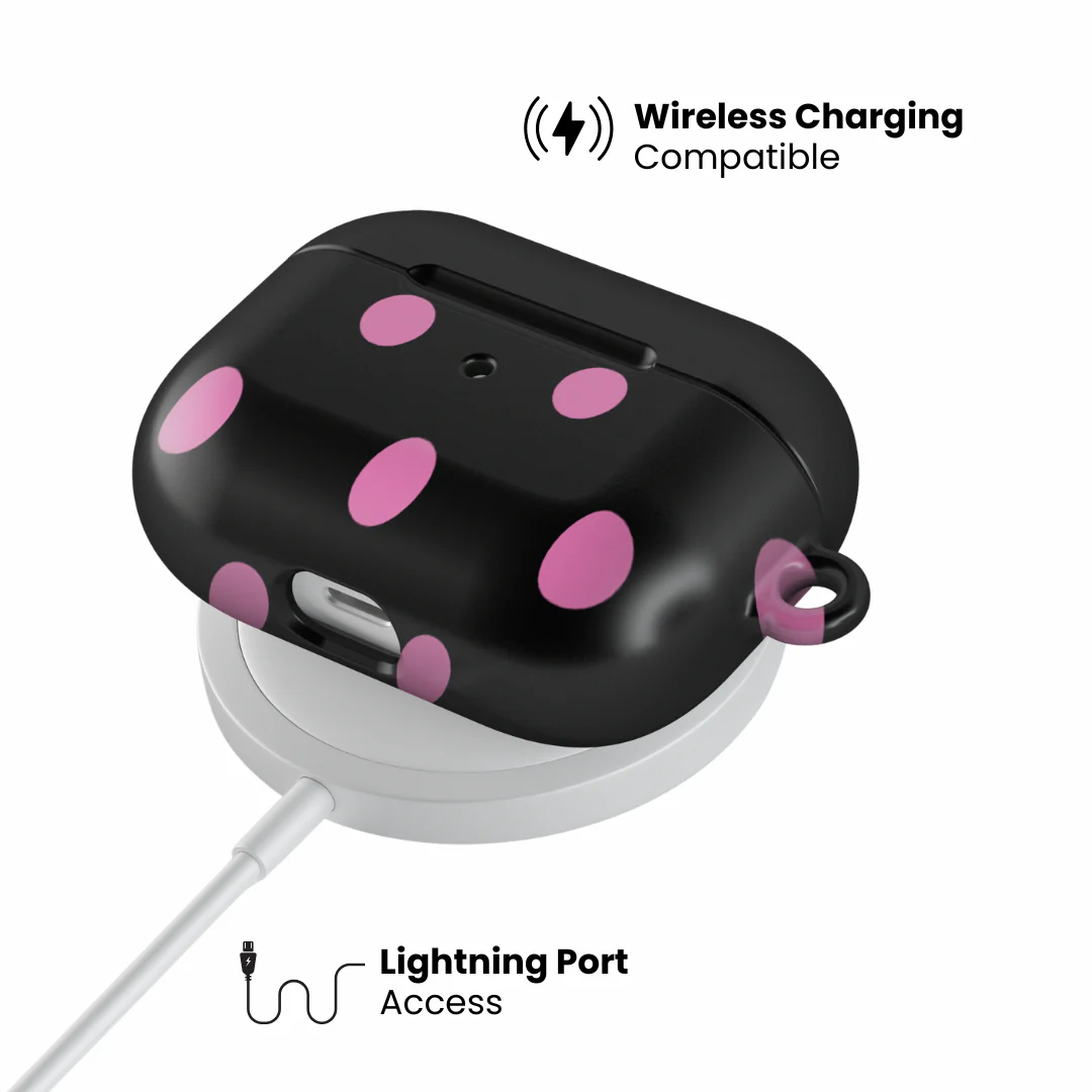 Pink and Black Polka AirPod Case - Image 8