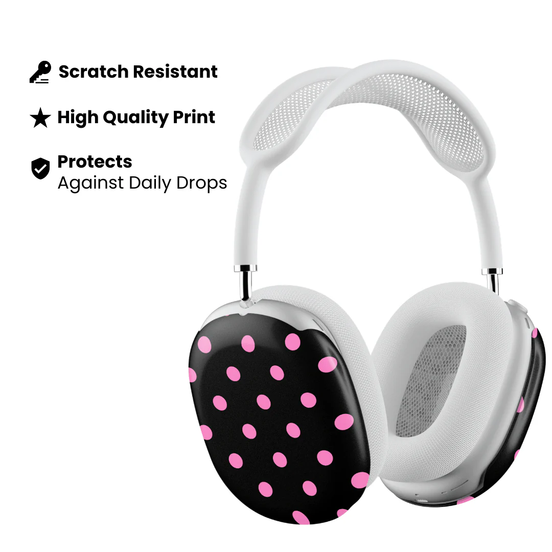 Pink and Black Polka AirPod Max Case - Image 3