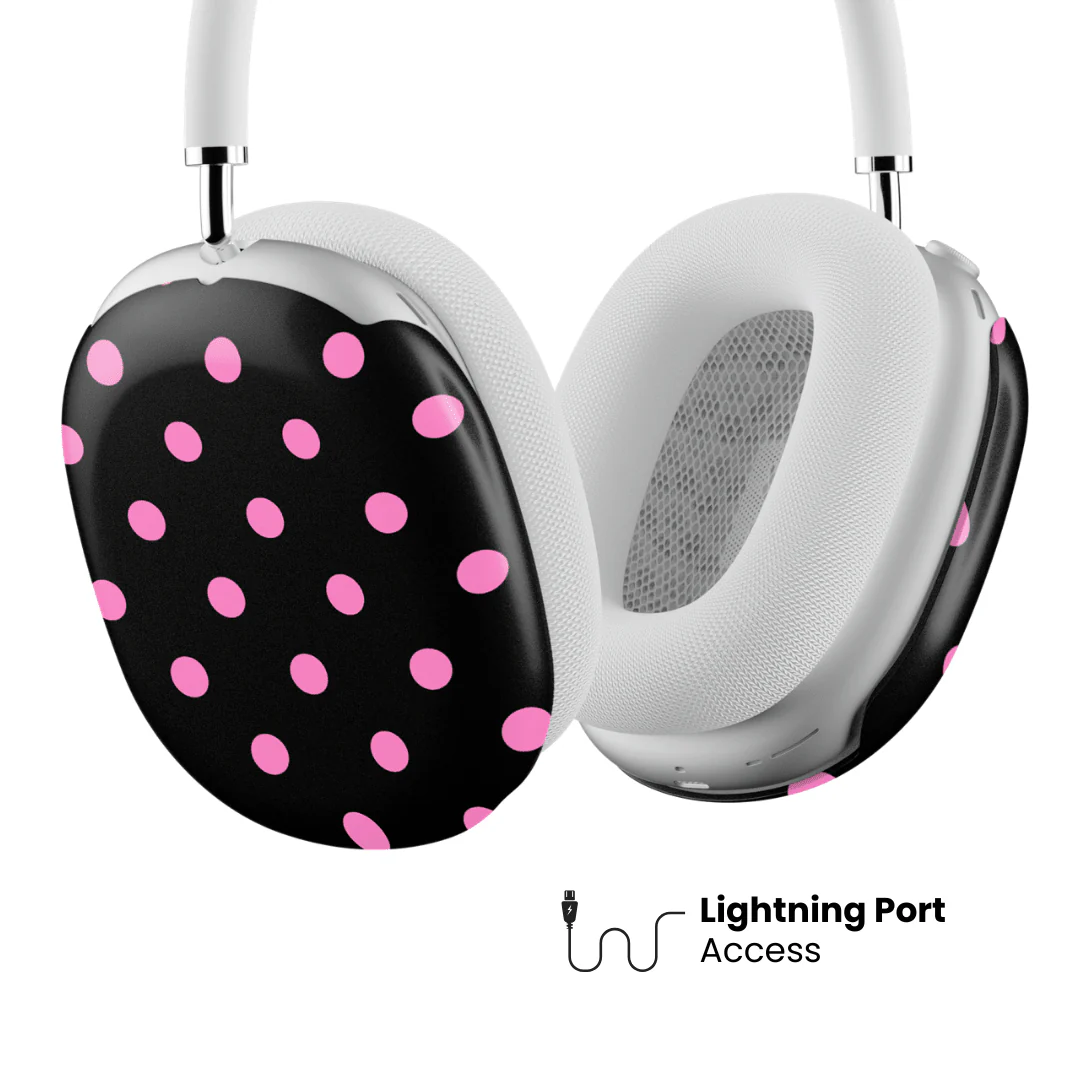 Pink and Black Polka AirPod Max Case - Image 4