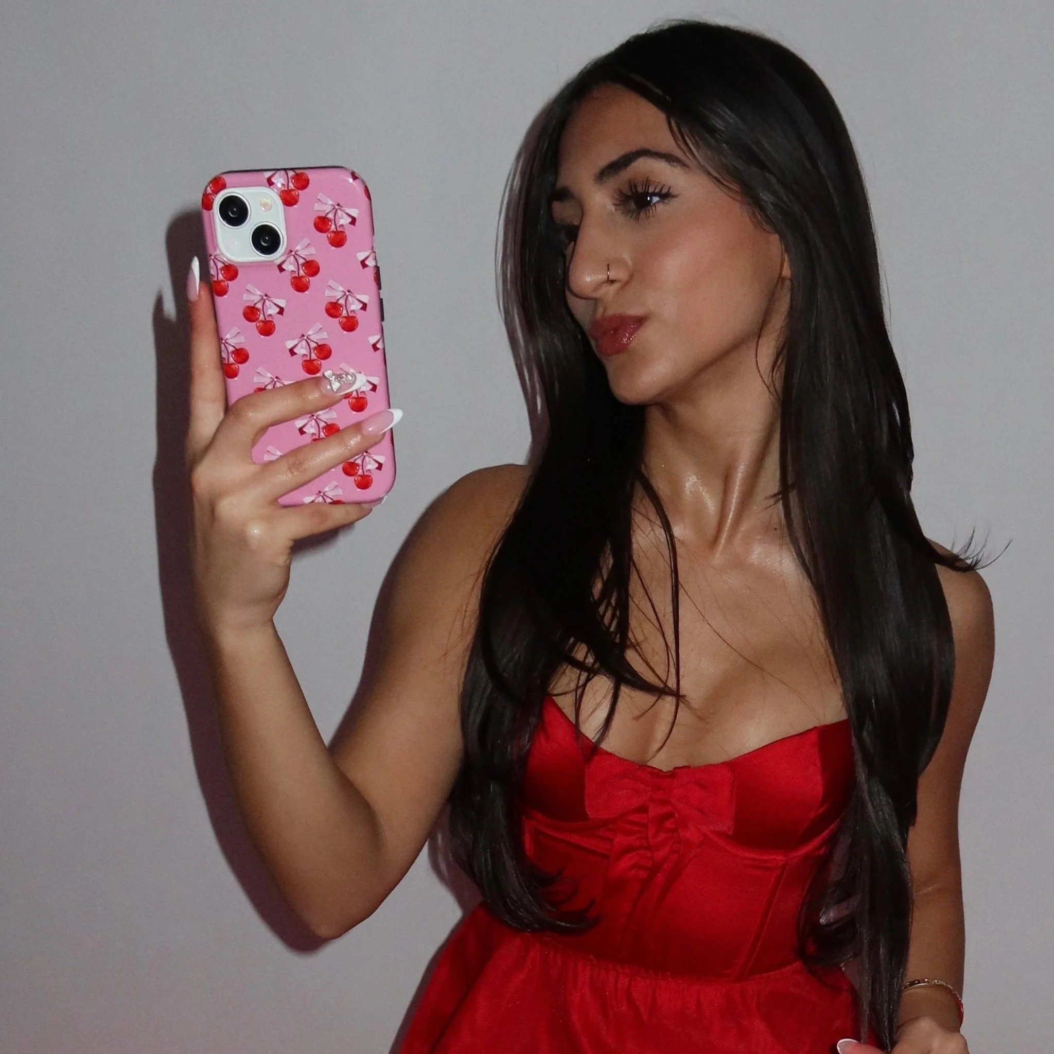 Pink Cherry iPhone Case - Image 3