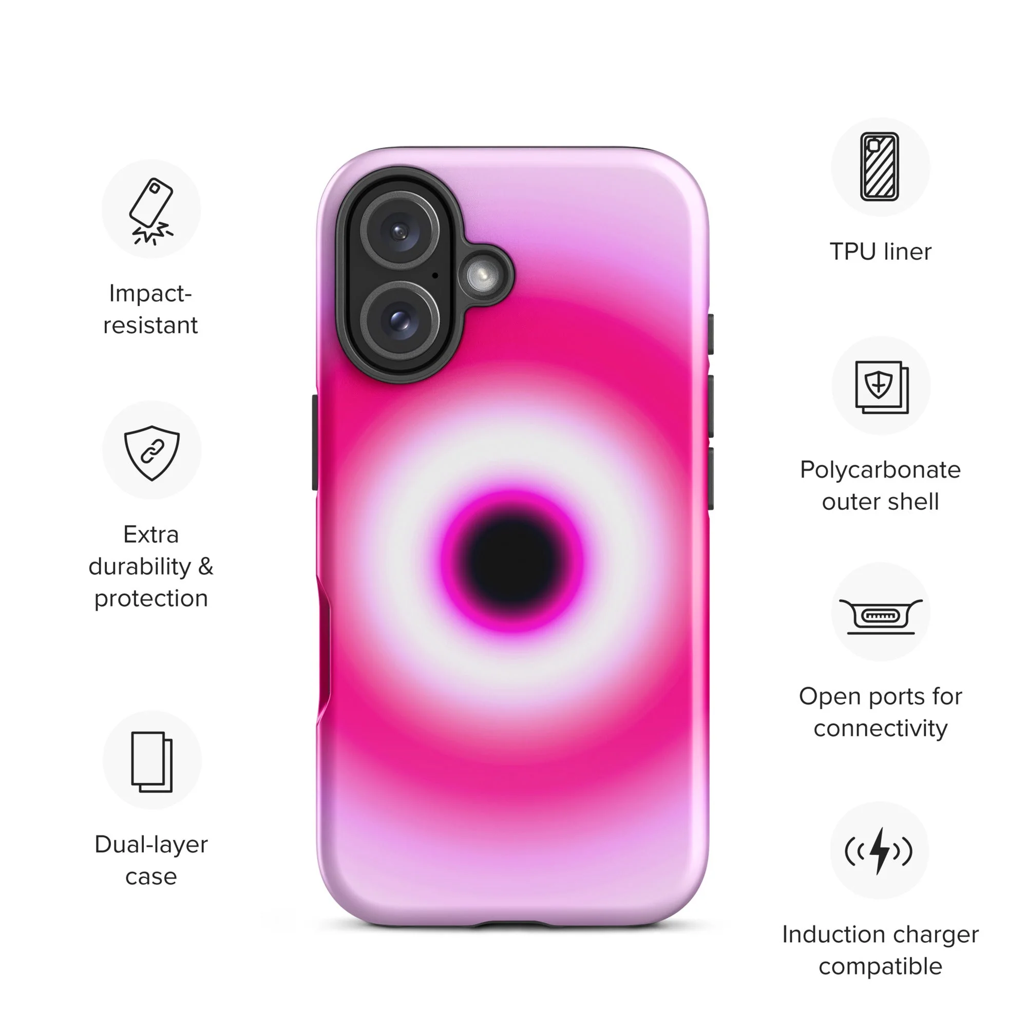 Pink Evil Eye Aura iPhone Case - Image 42