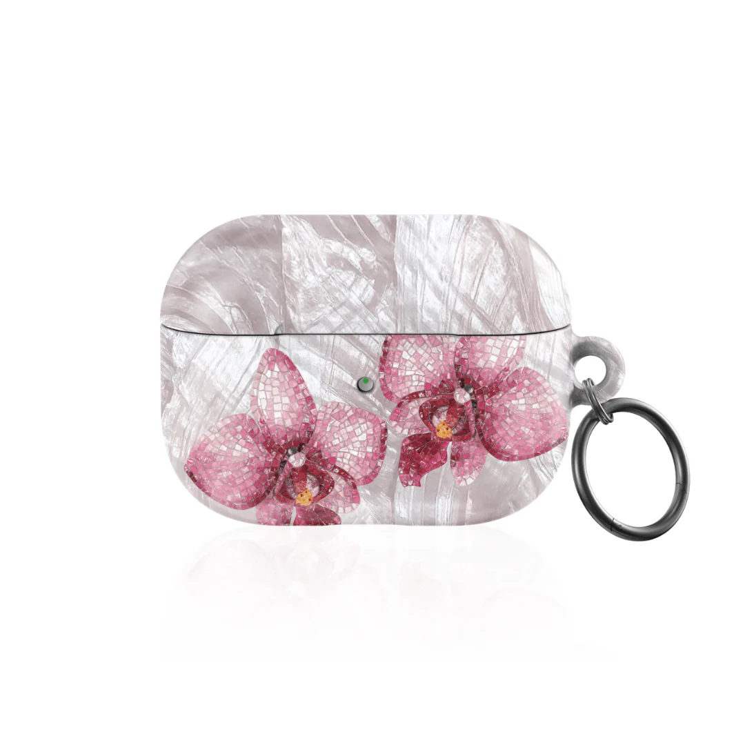 Pink Mosaic Orchids AirPod Case - Image 5