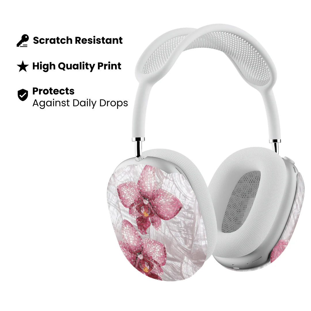 Pink Mosaic Orchids AirPod Max Case - Image 3
