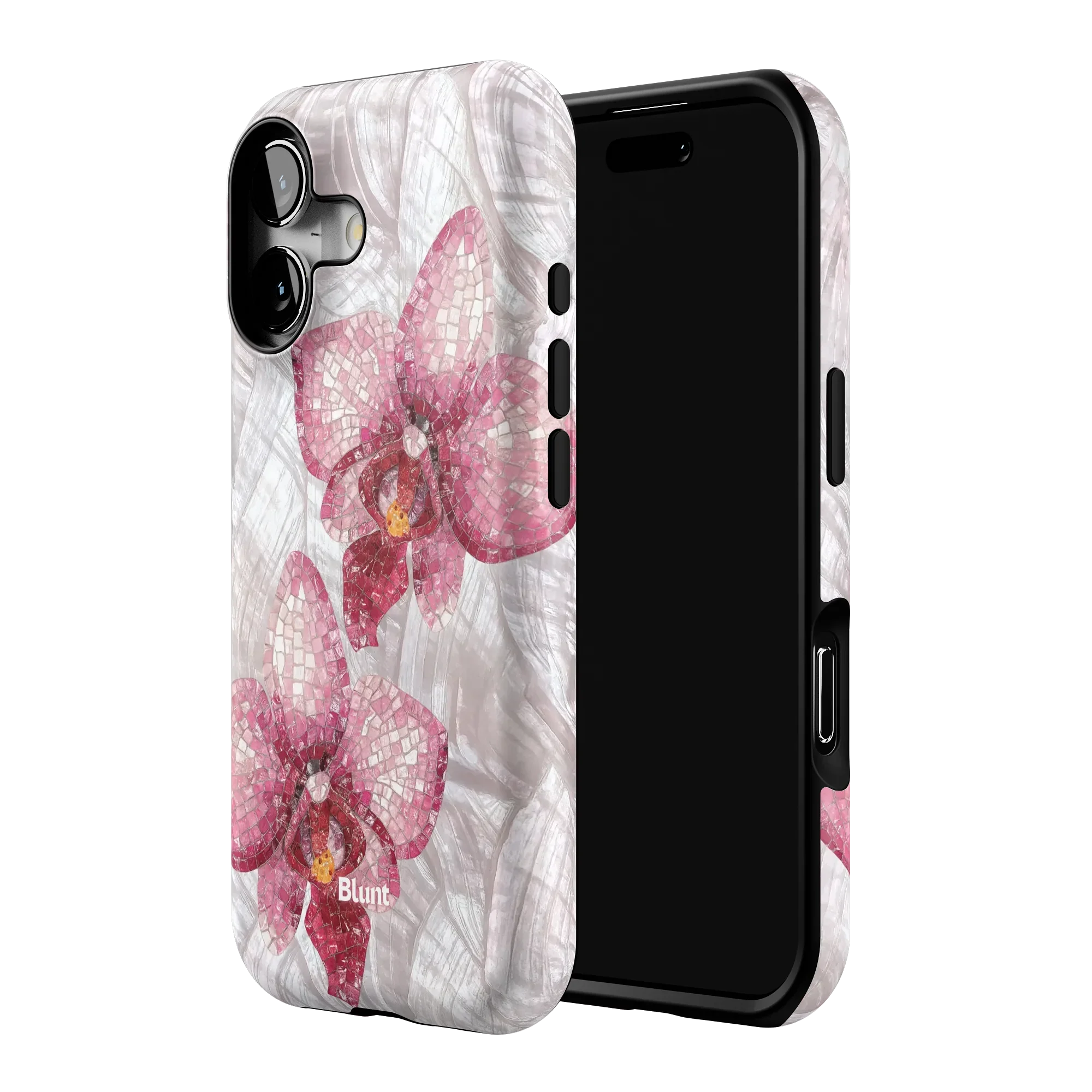 Pink Mosaic Orchids iPhone Case - Image 28
