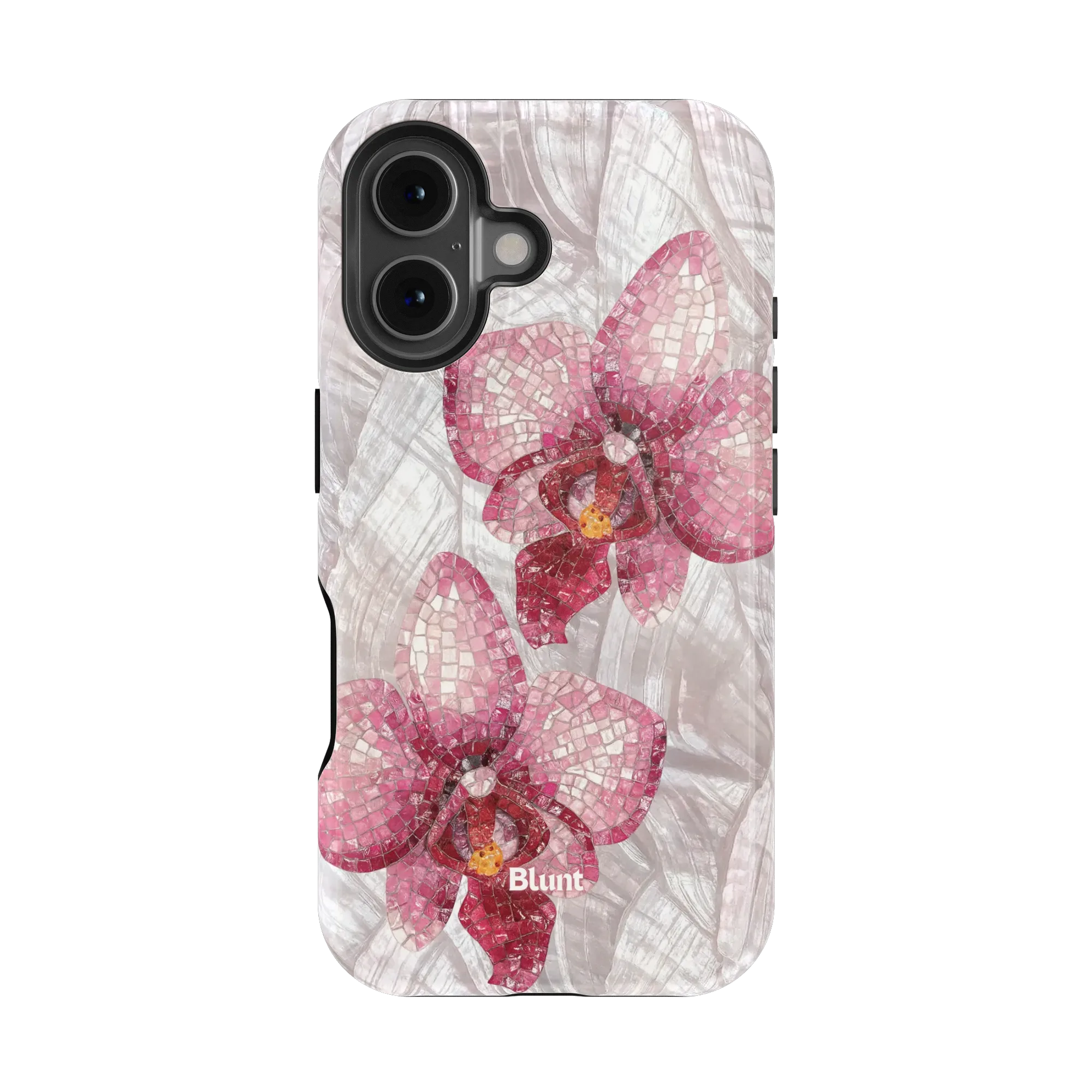 Pink Mosaic Orchids iPhone Case - Image 5