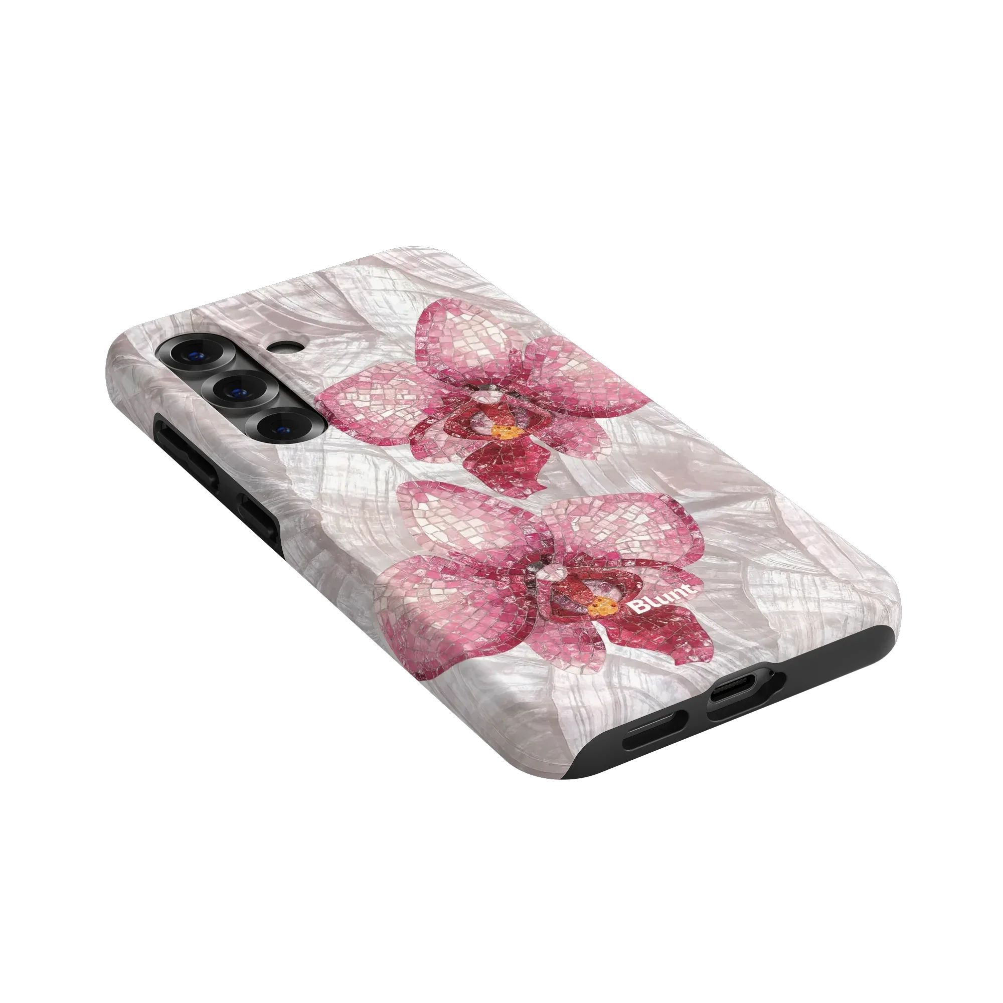 Pink Mosaic Orchids Samsung Case - Image 13