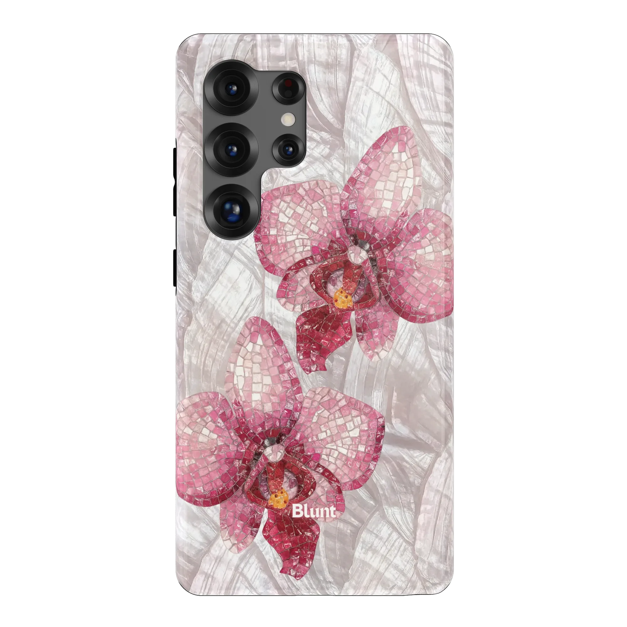 Pink Mosaic Orchids Samsung Case - Image 3
