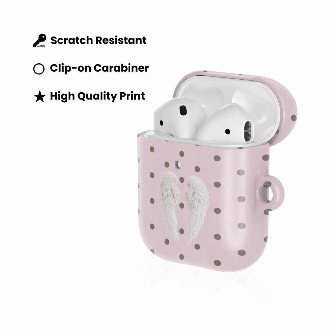 Pink Polka Wing AirPod Case - Image 3